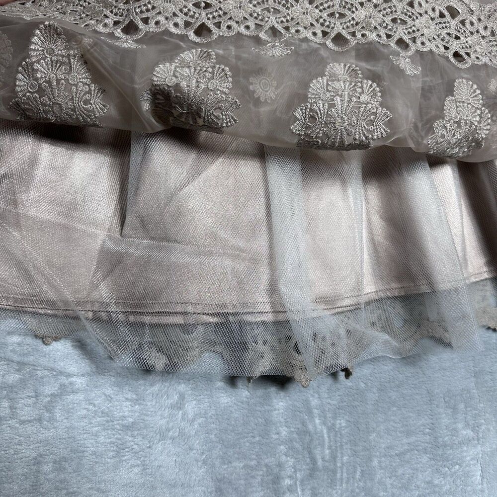 Bebe Embroidered Circle Skirt Size 4 Lace Overlay Ballet Fairy Cottagecore NWT - Picture 7 of 14